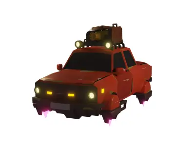 Flying Car 3D Model Low-poly 3D model