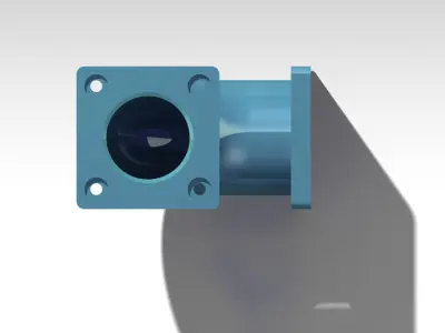 Flanged 90 Degree Elbow CAD Model  CATIA STEP IGES STL 3D print model