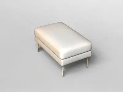 Modern Pink Velvet Ottoman 3D model