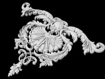 Central decor ornament for furniture 3D model 965
