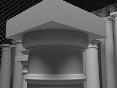 Round Tapered Columns 3D model