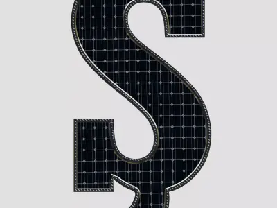 Solar Panel Letter - S 3D model