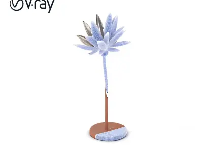Metallic Lotus Sculpture Model Pack Low-poly 3D model