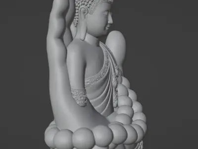 Buddha in Blessing Hand Pose 3D print model