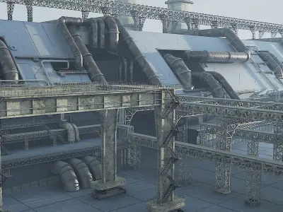 scifi factory 3D model