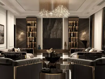 Luxury Living Room by Dvel 3D model