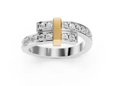 Tiffany Edge Bypass Ring 3D print model