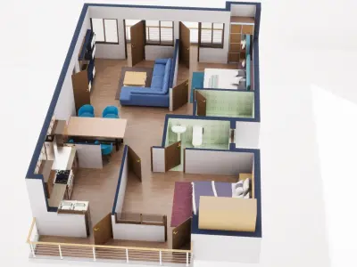 3D Floor Plan Model 35 3D model
