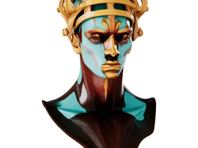 Abstract Metallic Character Bust 3D model