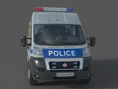  Fiat Ducato Van Police 3D model