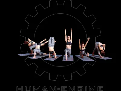 Various Yoga Female Poses with Mat 004 Bundle 3D model