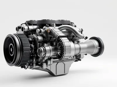 Supercharged V8 Engine with Reinforced Internals model pack Low-poly 3D model