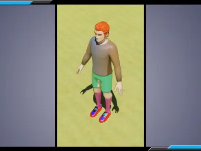 Modular Stylized Football Character plus Stadium 3D Model Pack