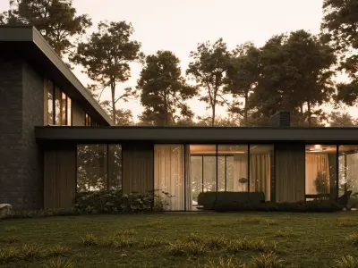 Modern house in the woods 3D model
