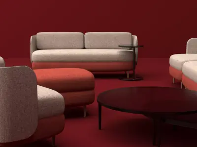 Modern Elegance Sofa and Coffee Table Set 3D model