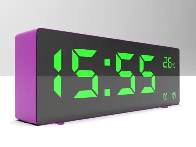 CLOCK PURPLE GREEN Low-poly 3D model