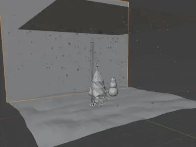 Winter low-poly scene Free low-poly 3D model