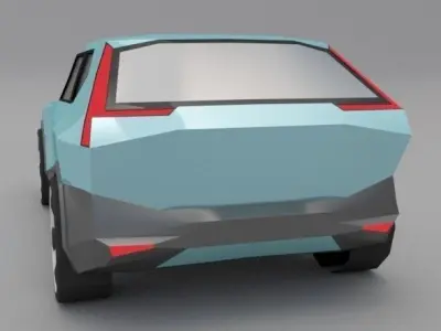 Suv lowpoly concept Low-poly 3D model