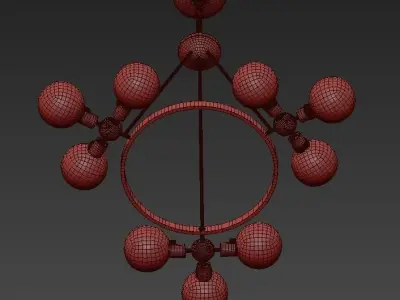 Chandelier with clear glass globes 3D model