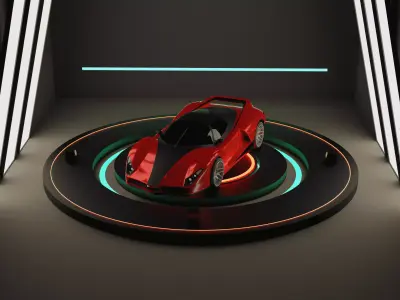 Garage Car Selection Low-poly 3D model