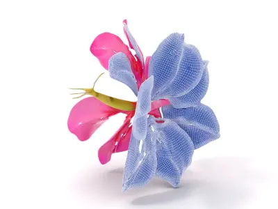 Pink Hibiscus model pack Low-poly 3D model