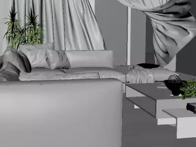 Living room 3D model 7