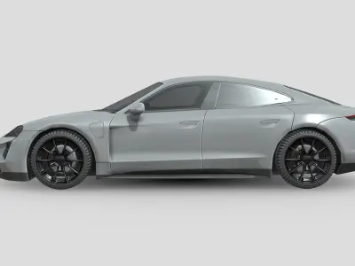 Porsche Taycan GTS 2022 Low-poly 3D model