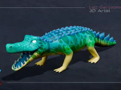 Spiritual Aligator Low-poly 3D model