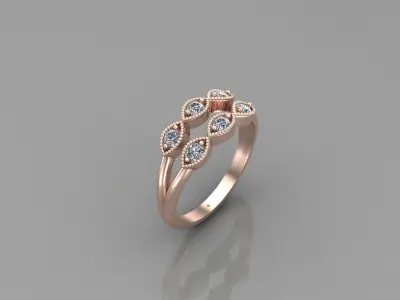 Solitaire Ring Version 1 SR60 3D model