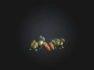 Cartoon Dinosaurs 3D model