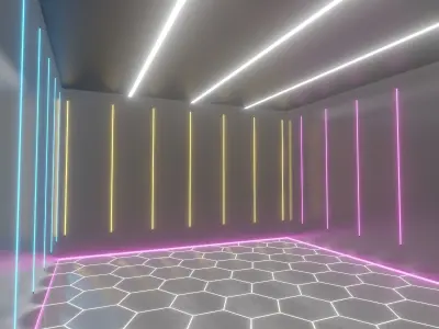 Car studio interior 3D model