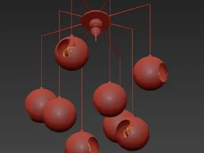 Colorful Glass Chandelier 3D model