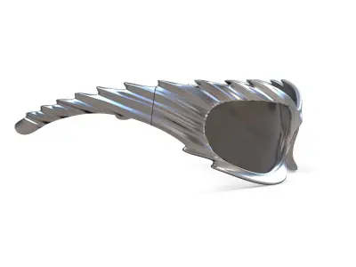 Balenciaga Spike Rectangle Sunglasses Low-poly 3D model