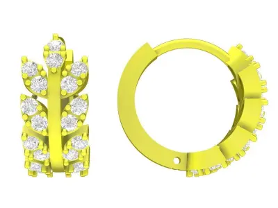 Elegant Hoop Earrings 3D Model for Jewelry Design 4350 3D print model