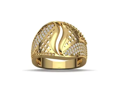 STL 3DM Women Ring Womens Ring Diamonds With Stone Model 3D print model