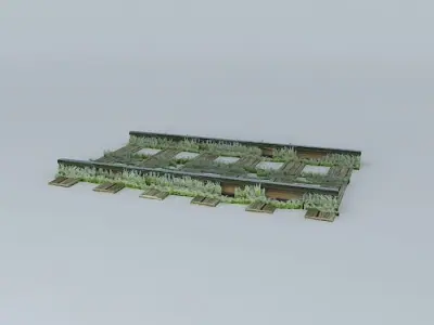 Eco Rail Real Grass Covered Track Old Steam Days Free 3D model