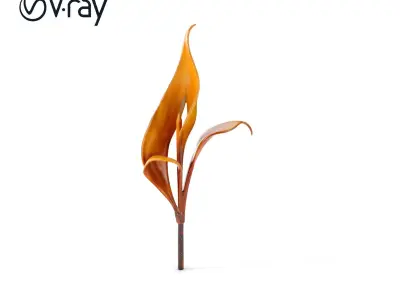 Abstract Leaf Model Pack with Organic Curves Low-poly 3D model