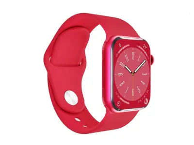 Apple Watch Series 8 Sport Band  PRODUCT RED Color 3D Model Low-poly 3D model