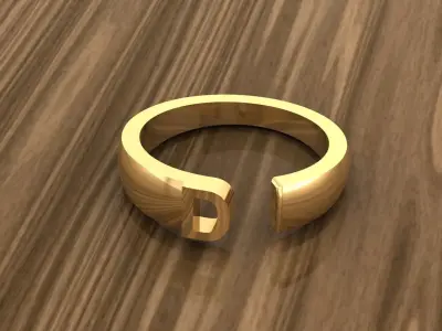 Alphabet Ring D 3D print model