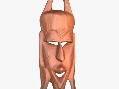 African Mask 02 Low-poly 3D model