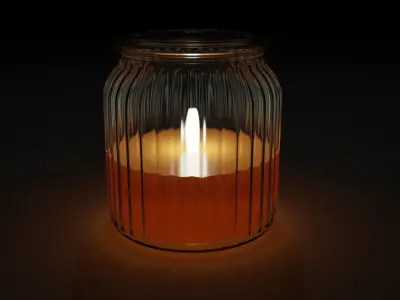 Candle in Glass 3D model