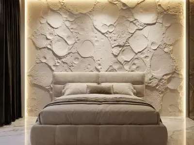 Stone Relief Panel wall decor set mural STL CNC 290 3D model