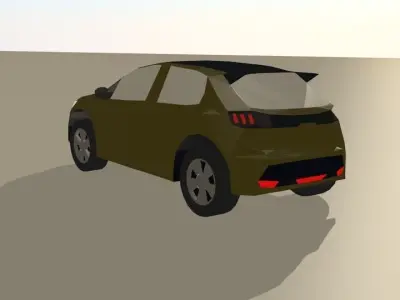 2020 Peugeot 208 Low Poly Low-poly 3D model