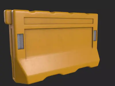 Construction Barricade Low-poly 3D model