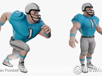 American Football Touchdown Character 03 Low-poly 3D model