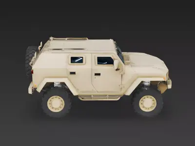 Modern 4x4 Light Tactical Vehicle 3D Model Low-poly 3D model