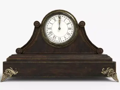 Mantel clock Low-poly 3D model