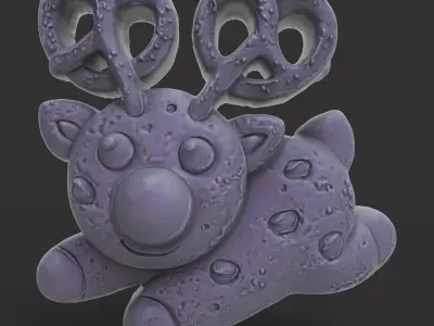 cute deer cookie 3D print model