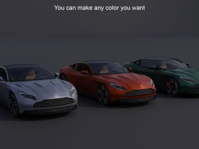 Aston Martin DB11 Low-poly 3D model