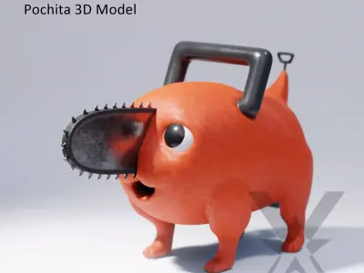 Game Ready Pochita Chainsaw Man 3d Model Low-poly 3D model
